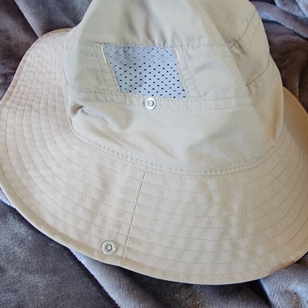 REI Sun Hat Kids 7Y-14Y Beige Excellent Mesh Vented Wide Brim Boonie